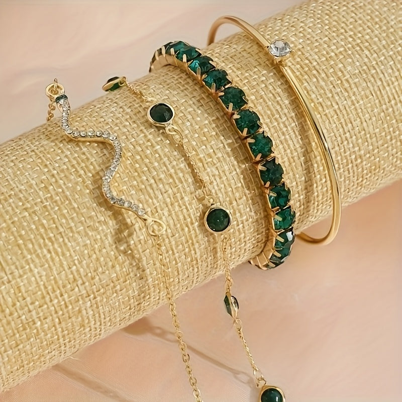 Conjunto de pulseras Boho verde