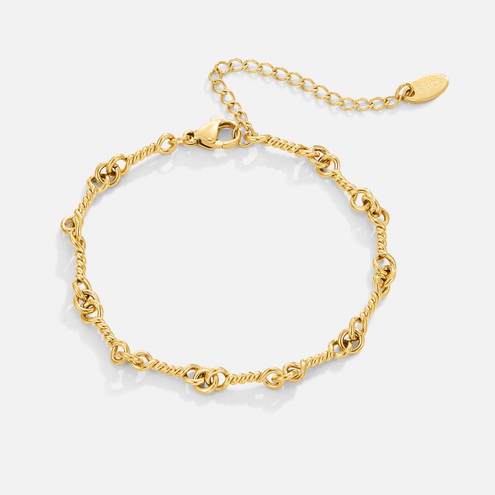 Pulsera con cadena de nudos en oro