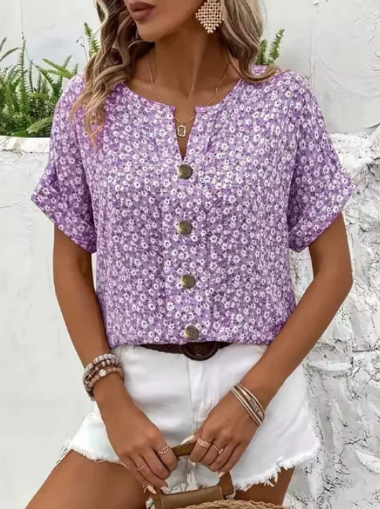 Freja – Elegant Somrig Blommig Topp