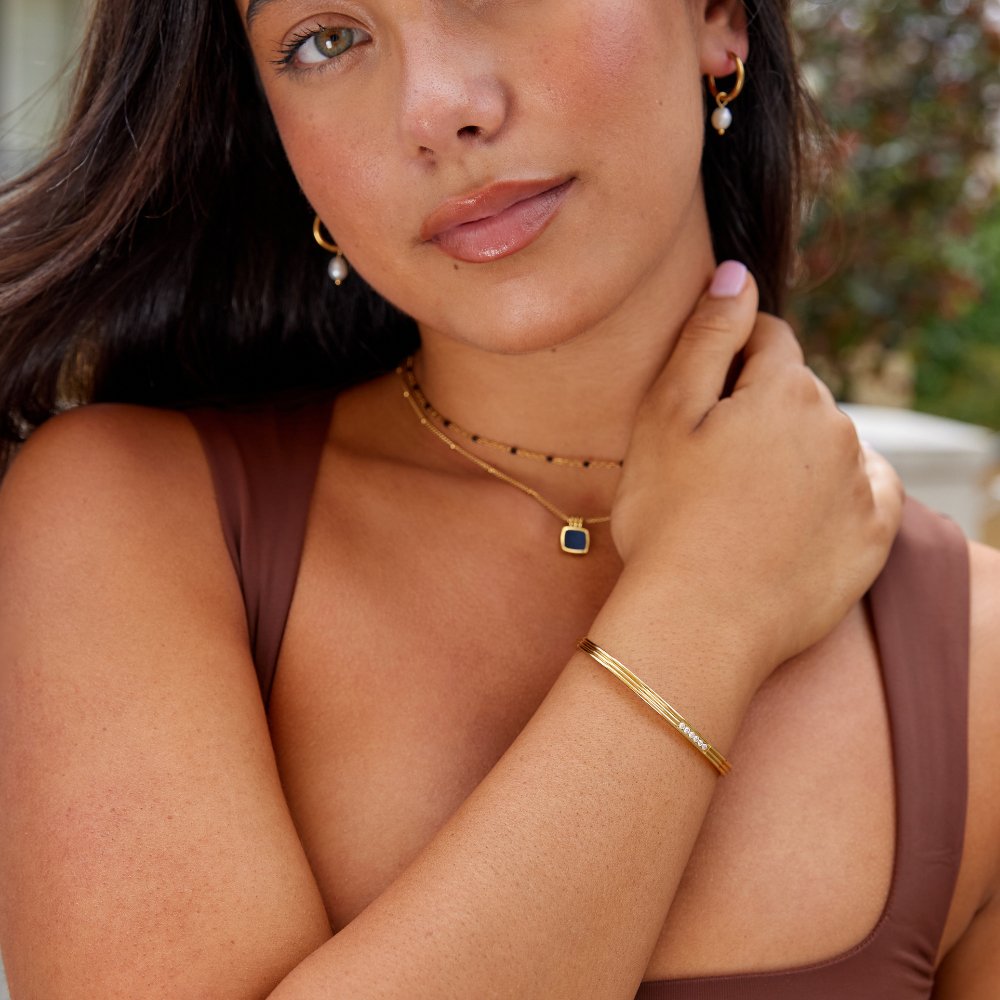 Pulsera rígida con cristales
