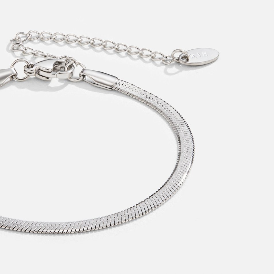 Pulsera de plata con cadena de eslabones de serpiente