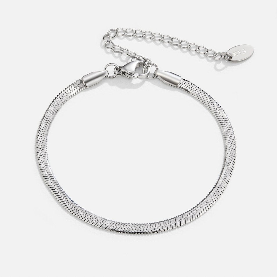 Pulsera de plata con cadena de eslabones de serpiente