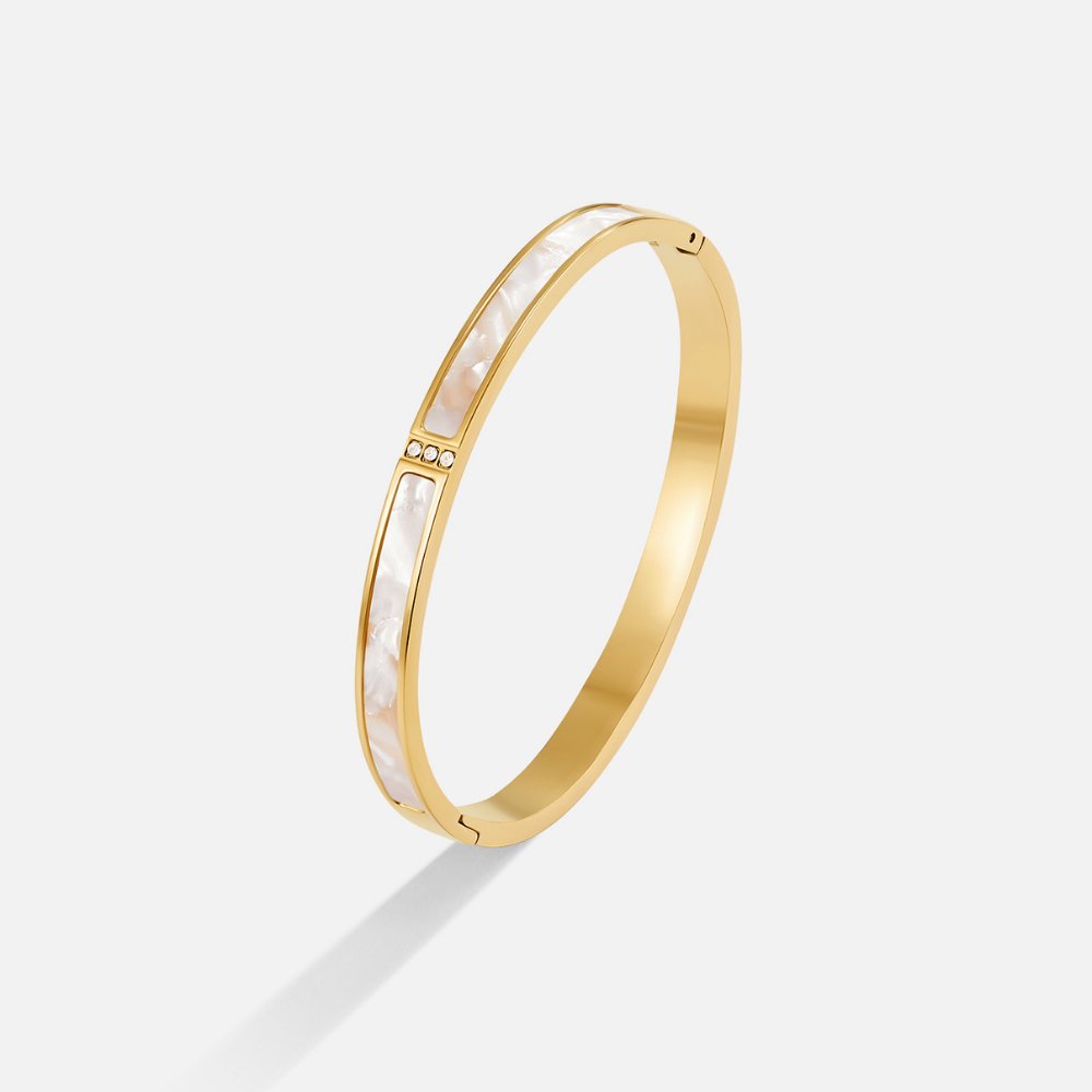 Pulsera rígida de oro blanco