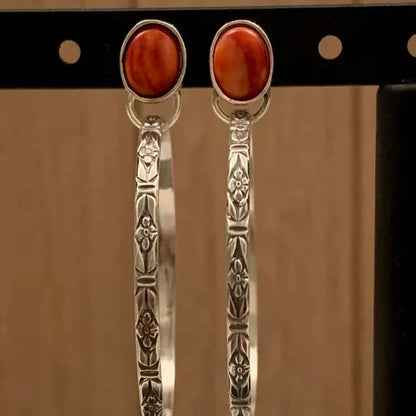 Pendientes bohemios de ónix vintage