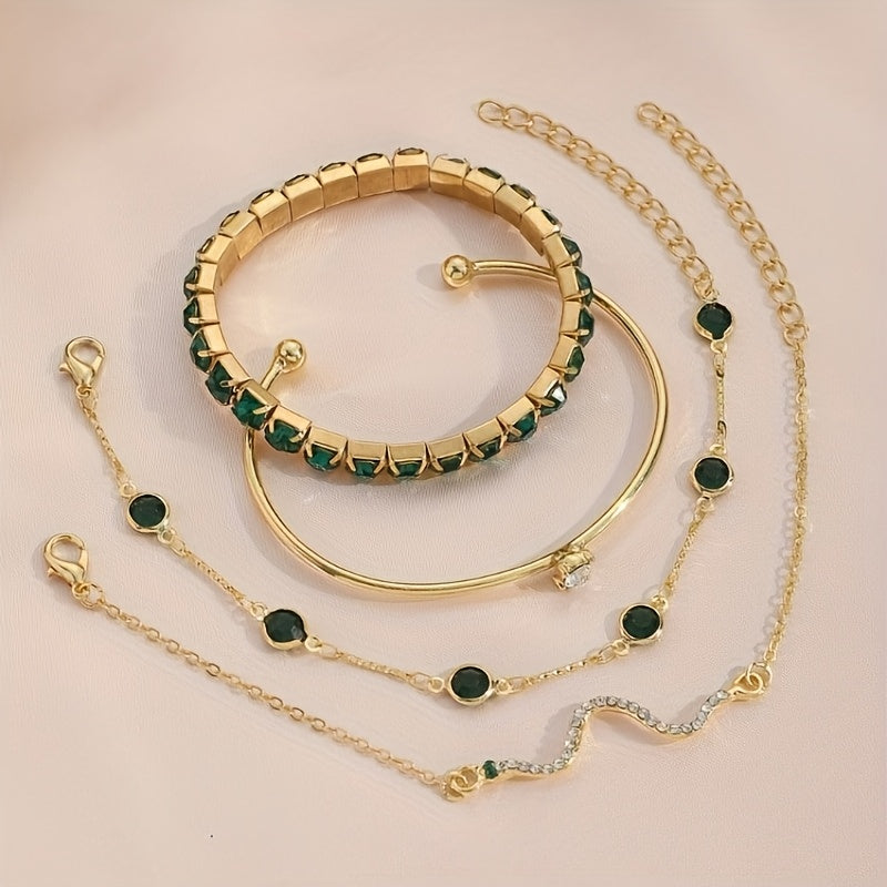 Conjunto de pulseras Boho verde