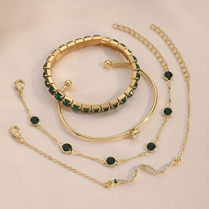 Conjunto de pulseras Boho verde