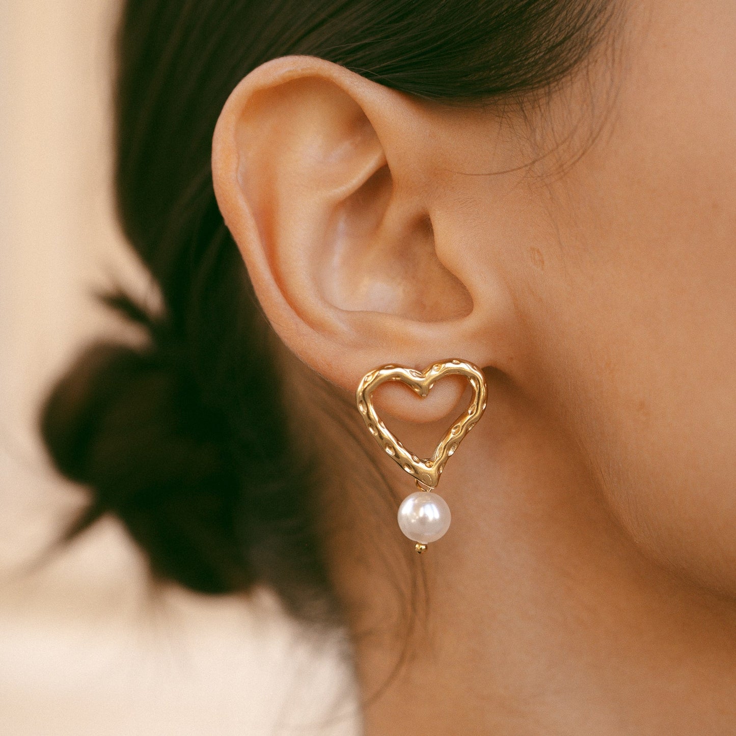 Pendientes corazón Perla