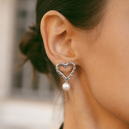 Pendientes corazón Perla