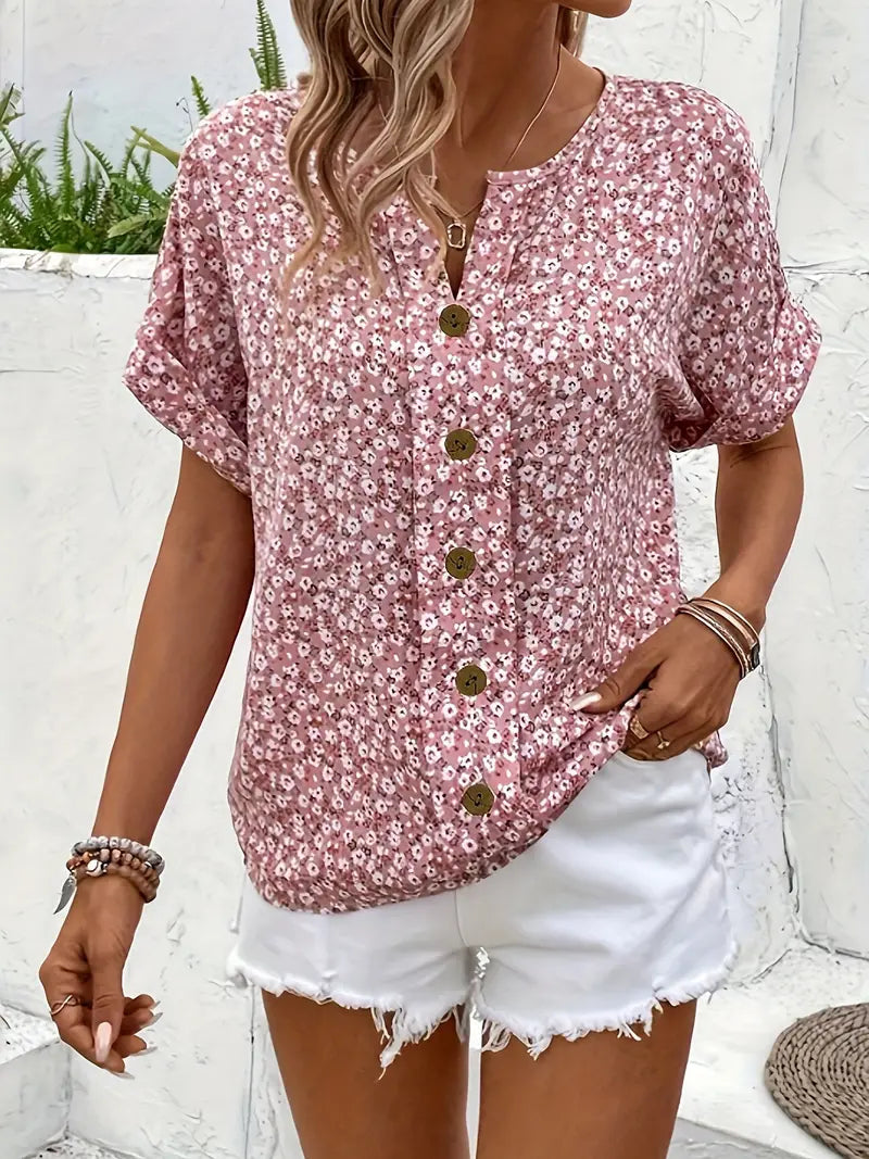 Freja – Elegant Somrig Blommig Topp