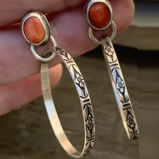 Pendientes bohemios de ónix vintage