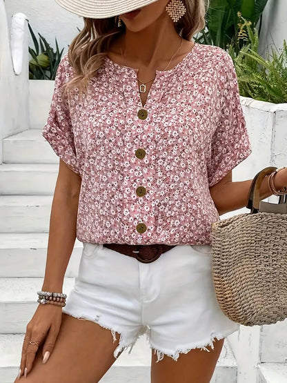 Freja – Elegant Somrig Blommig Topp