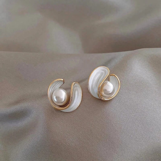 Pendientes Antoinette Luxe en Ópalo Blanco
