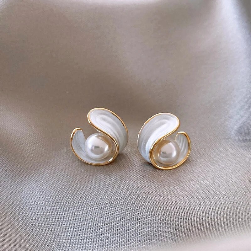 Pendientes Antoinette Luxe en Ópalo Blanco