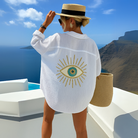 Signe™ – Broderad Oversized Skjorta