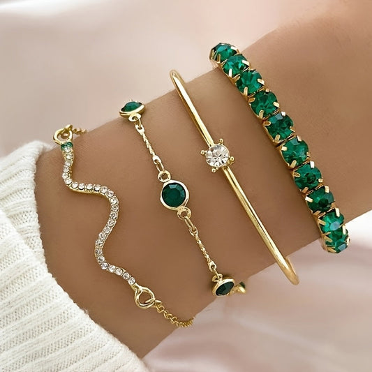Conjunto de pulseras Boho verde