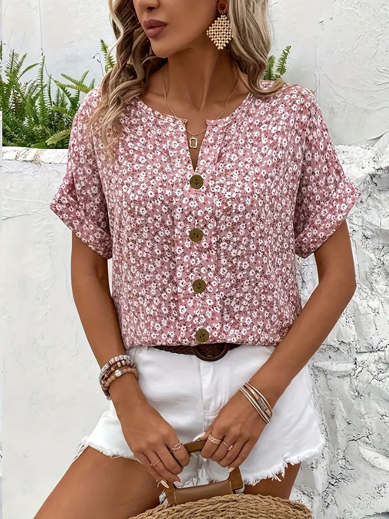 Freja – Elegant Somrig Blommig Topp