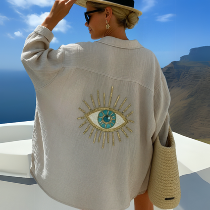 Signe™ – Broderad Oversized Skjorta