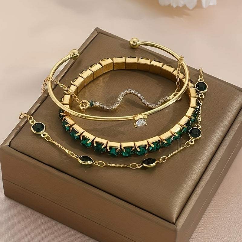 Conjunto de pulseras Boho verde
