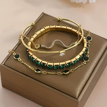 Conjunto de pulseras Boho verde