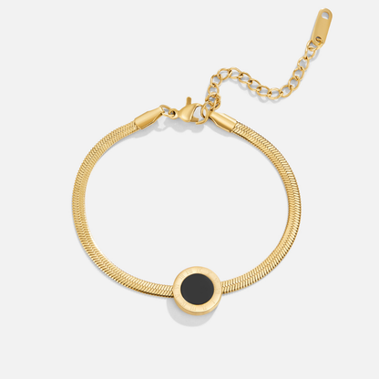 Pulsera con cadena de piedra negra