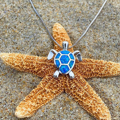Conjunto de joyas de tortuga marina en ópalo