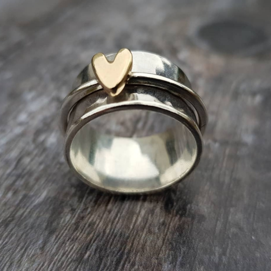 Mely - Anillo de plata Corazón de oro