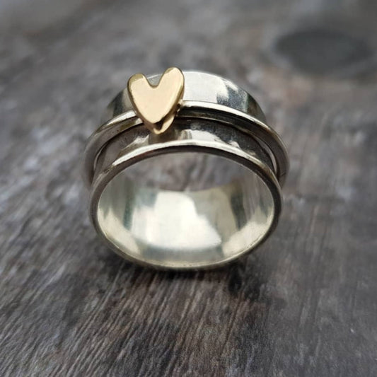Mely - Anillo de plata Corazón de oro