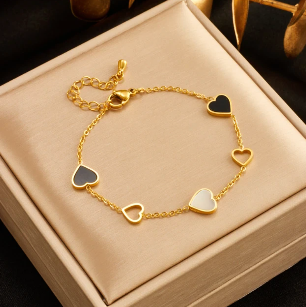 Pulsera Amour blanco y negro