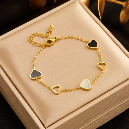 Pulsera Amour blanco y negro