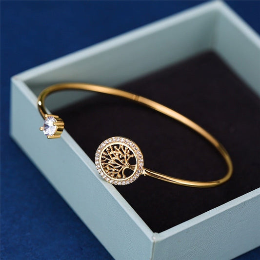 Pulsera ajustable elegante con diseño de árbol de la vida para un look excepcional