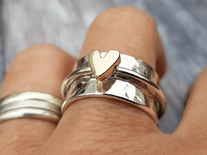 Mely - Anillo de plata Corazón de oro