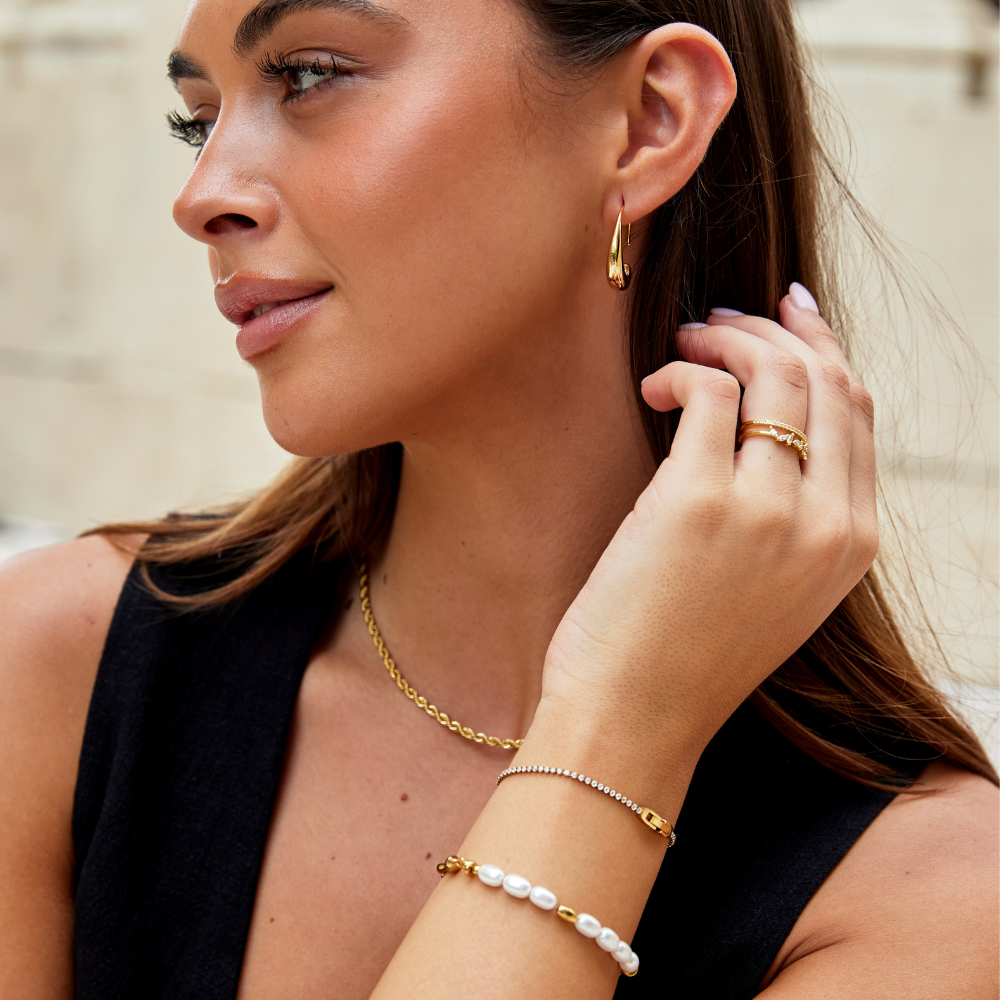 Pulsera de oro cristal