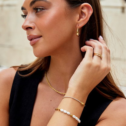 Pulsera de oro cristal
