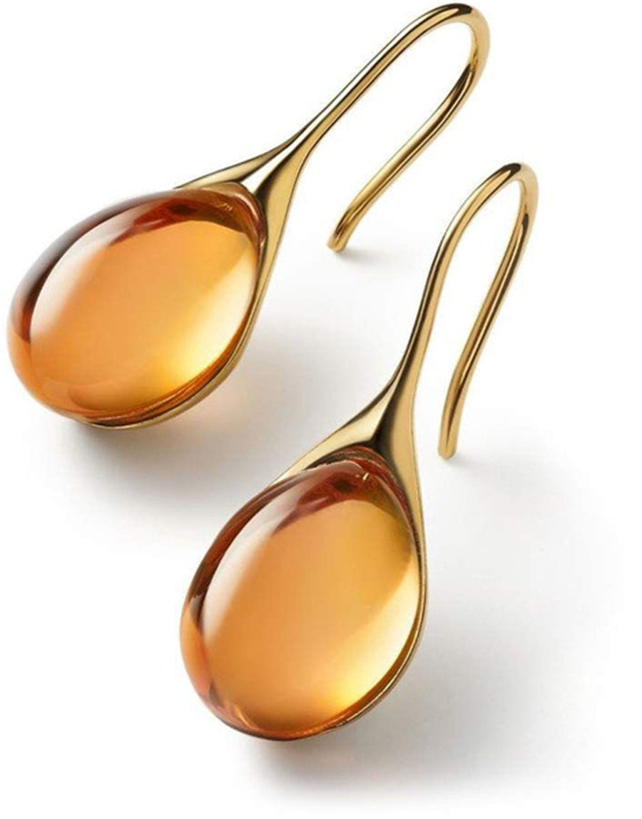 Pendientes de cristal elegantes en forma de gota en oro y plata