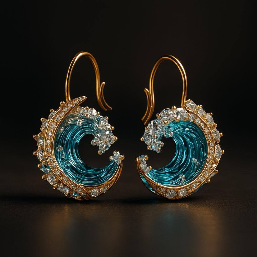 Pendientes elegantes oceánicos - símbolo de la promesa de amor