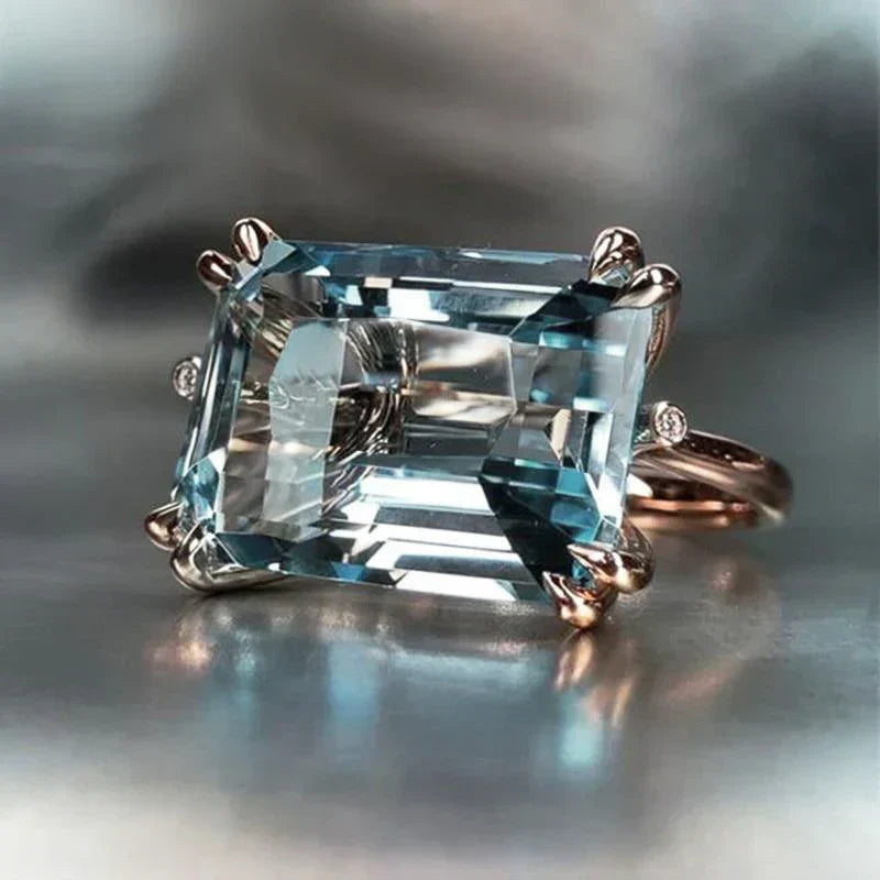 Anillo Vintage de Zirconio Azul