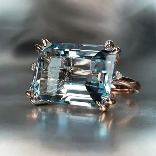Anillo Vintage de Zirconio Azul
