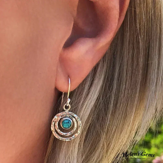 Pendientes bohemios Saturno: turquesas y oro