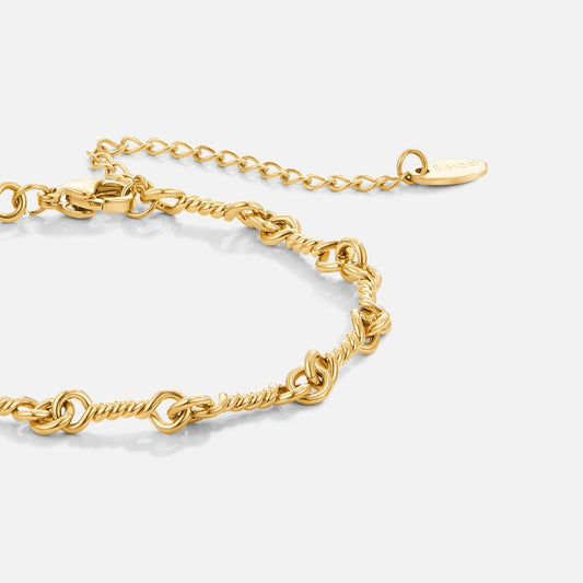 Pulsera con cadena de nudos en oro