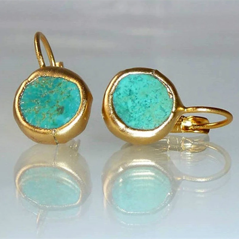 Pendientes de oro con turquesa