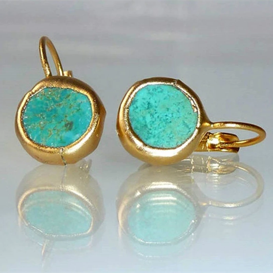 Pendientes de oro con turquesa