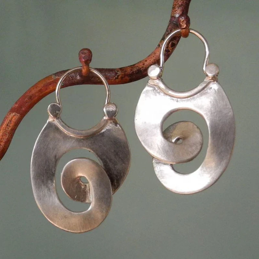Pendientes de plata vintage irregulares