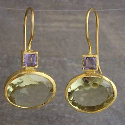 Pendientes vintage verde oro