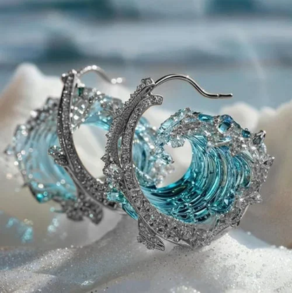 Pendientes elegantes oceánicos - símbolo de la promesa de amor