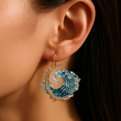 Pendientes elegantes oceánicos - símbolo de la promesa de amor