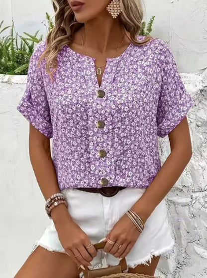 Freja – Elegant Somrig Blommig Topp