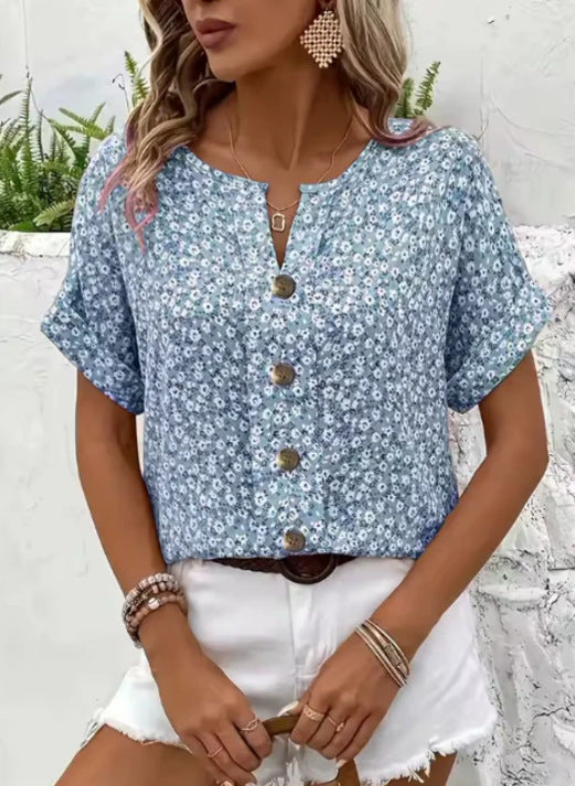 Freja – Elegant Somrig Blommig Topp