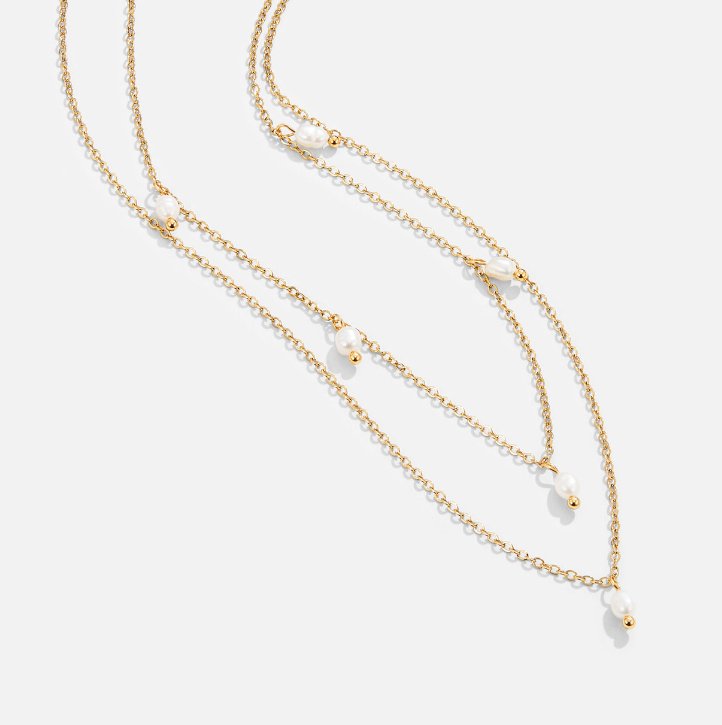 Collar de múltiples capas con gotas de perlas de Kay