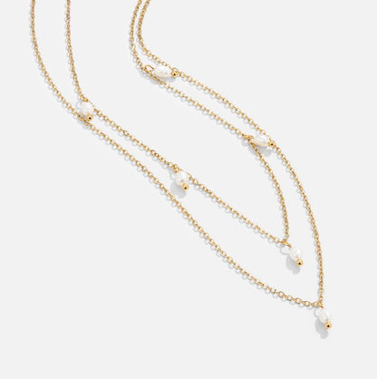Collar de múltiples capas con gotas de perlas de Kay