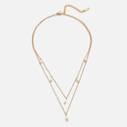 Collar de múltiples capas con gotas de perlas de Kay